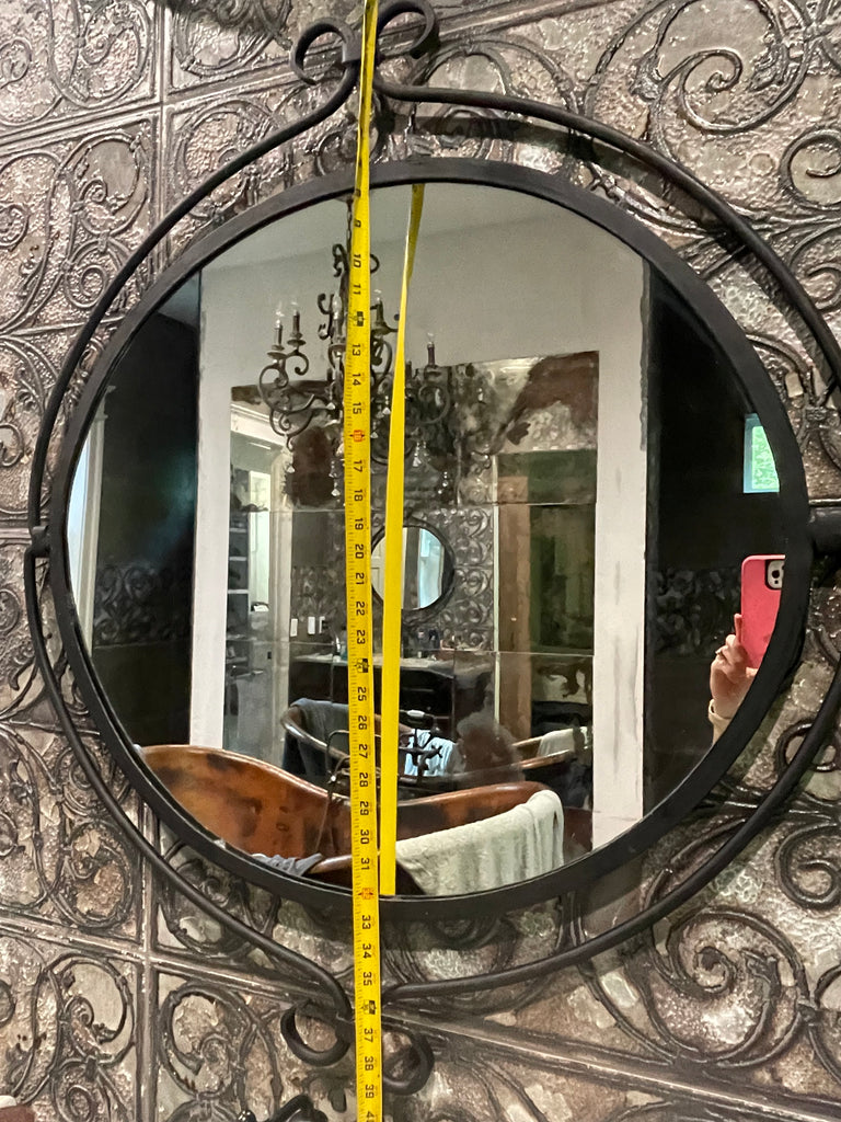 black iron custom mirror frame