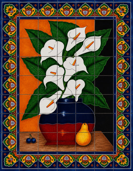 decorative hand crafted kitchen backsplash mural