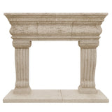Carved Cantera Stone Fireplace Mantel with Classical Columns