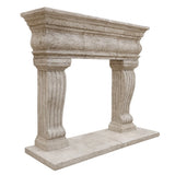 Carved Cantera Stone Fireplace Mantel with Classical Columns
