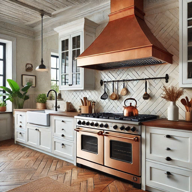 Custom Copper Range Hood – Honey Finish