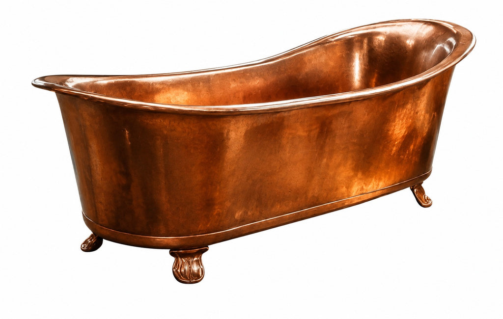 Custom Polished Copper Clawfoot Bathtub
