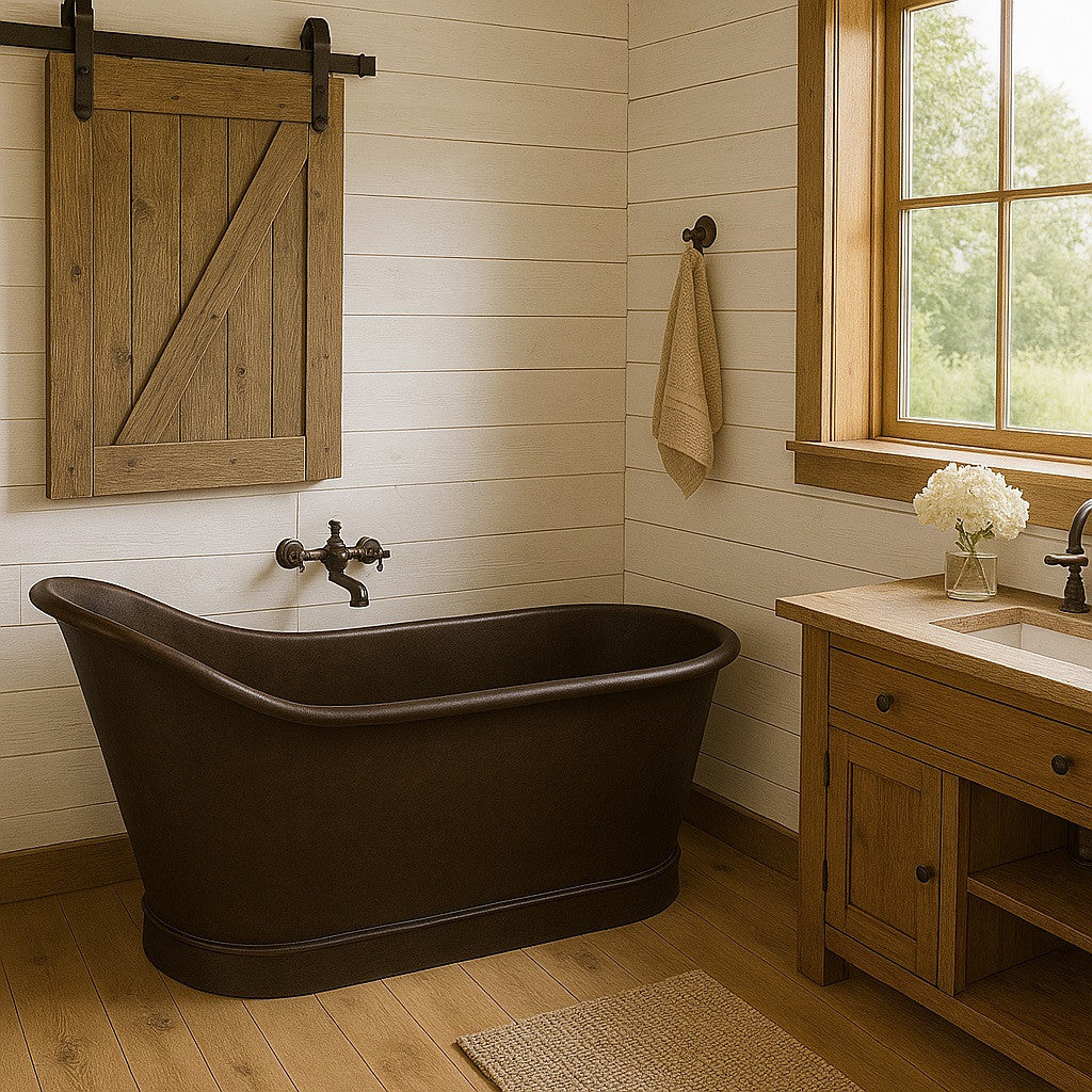 Single Slipper Soaking Copper Bathtub – "Wadsworth"