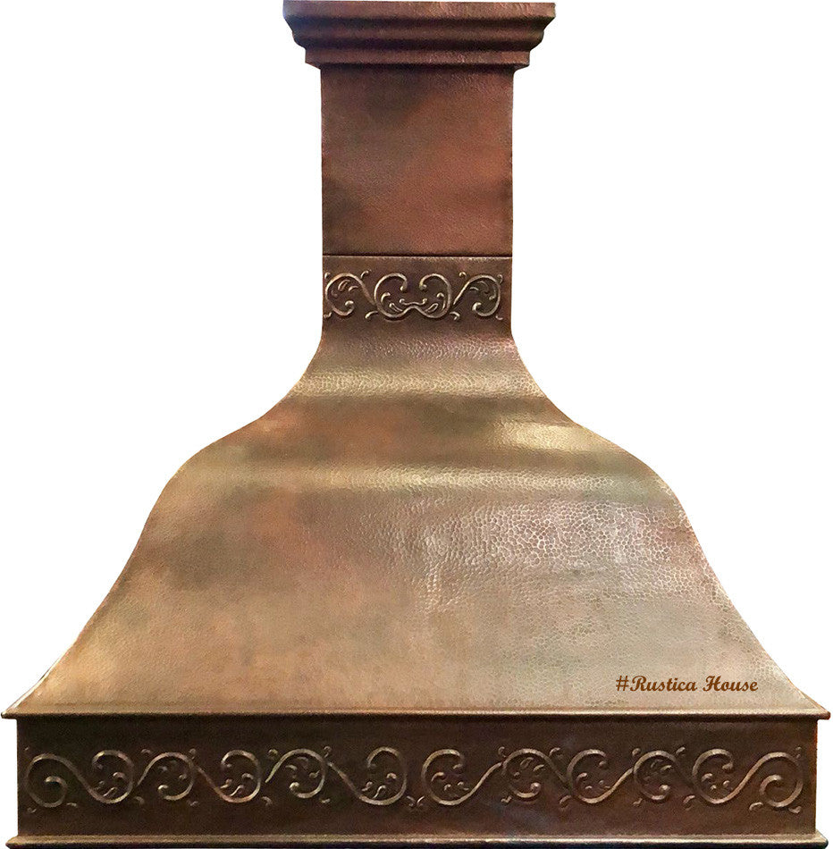 Large Kitchen Copper Range Hood Girasol Design
