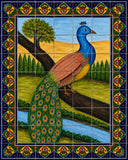 old world backsplash mural