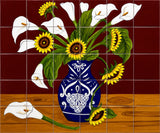 traditional ceramic tile backsplash mural