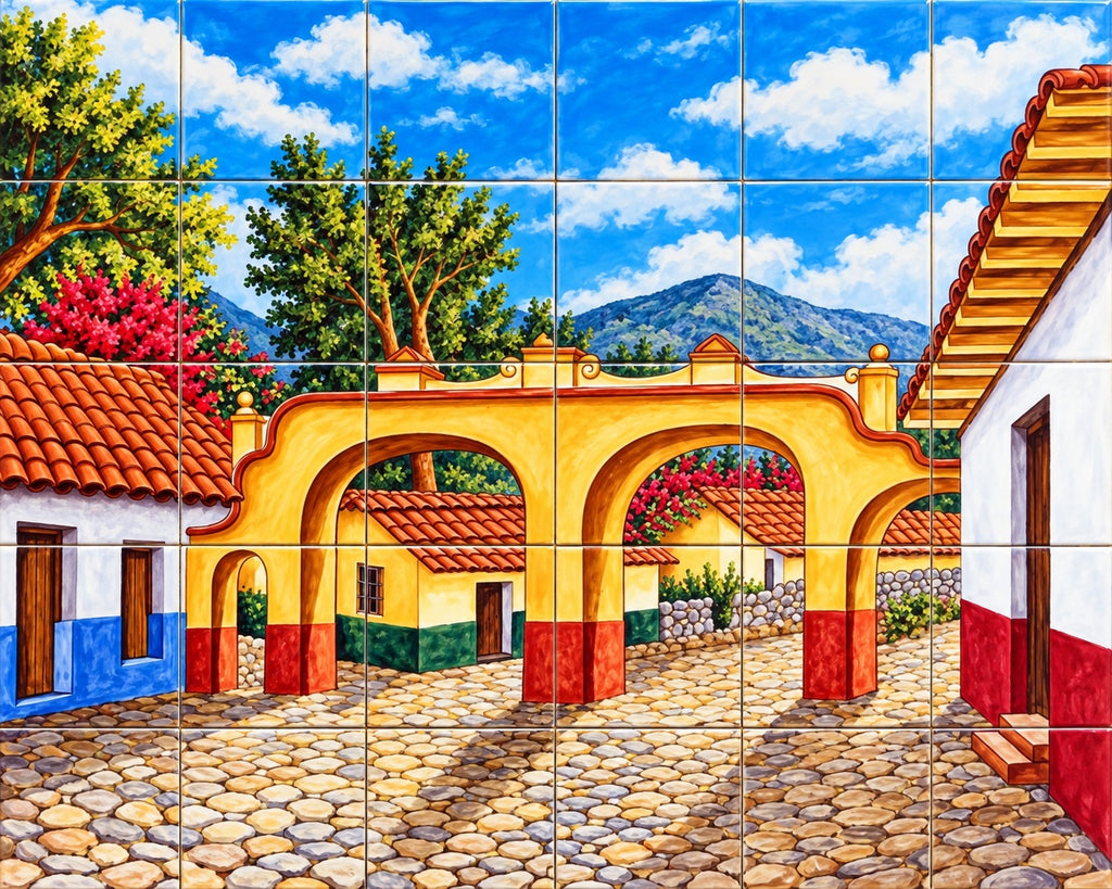 french artisan made backsplash mural