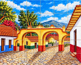 french artisan made backsplash mural