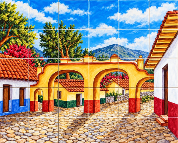 french artisan made backsplash mural