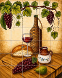 modern ceramic tile backsplash mural
