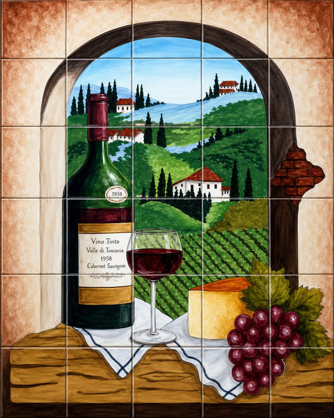 old world custom made kitchen backsplash mural