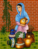 colonial hand painted kitchen mural