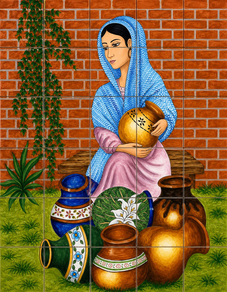colonial hand painted kitchen mural