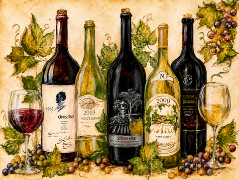 Custom Wine Bottle Tile Mural – 28 x 36 Inches