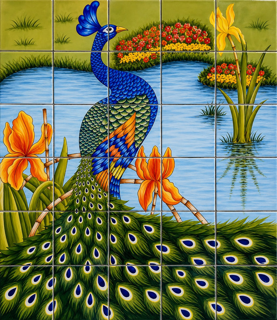modern kitchen backsplash mural