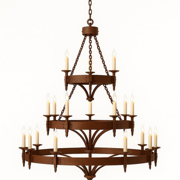 Custom Tall Ceiling Iron Chandelier
