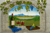 Wine and Grapes Tile Mural