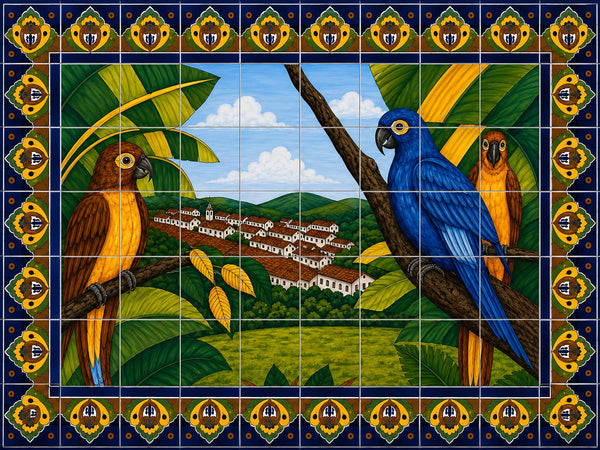 Spanish backsplash mural