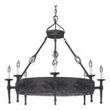 Extra Jumbo Custom Black Iron Chandelier with Rosette Band