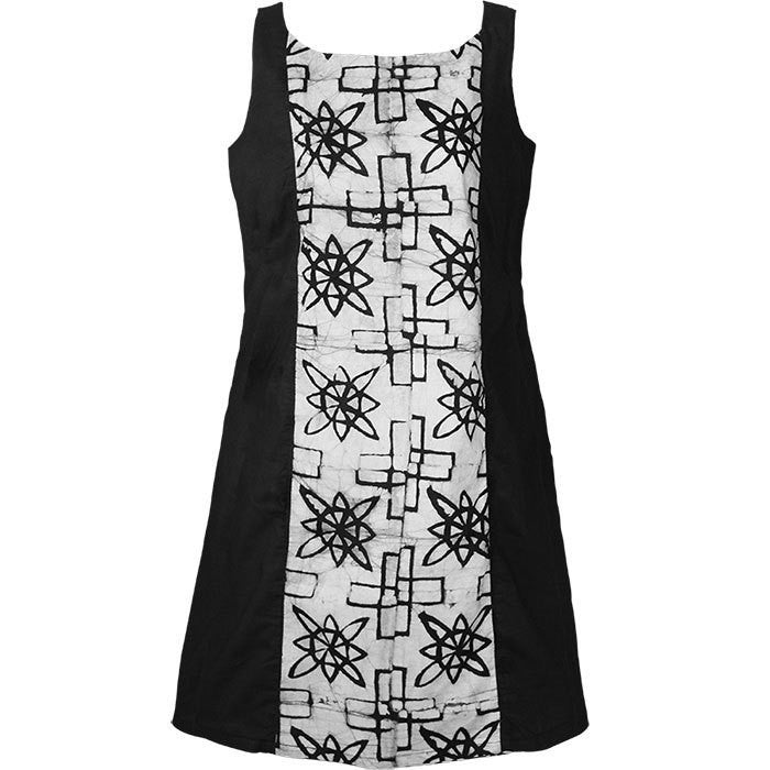 Womens A Line Dress - Black Mosiac - Global Mamas (W) Womens A Line Dress - Black Mosiac - Global Mamas (W)