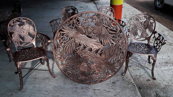 rooster patio dining set