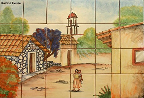 mexican ceramic tile backsplash mural