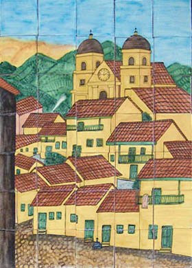 traditional kitchen mural
