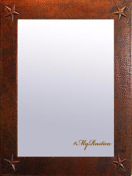rectangular hammered copper mirror frame