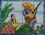 colonial kitchen mural