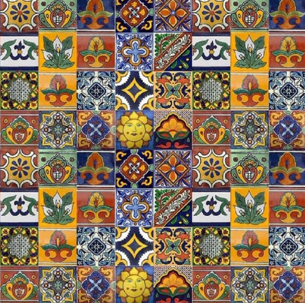 mexican painted talavera tiles