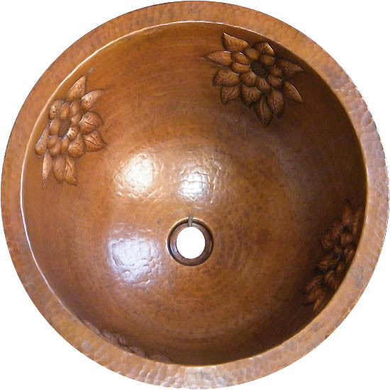 mexican round copper bathroom sink