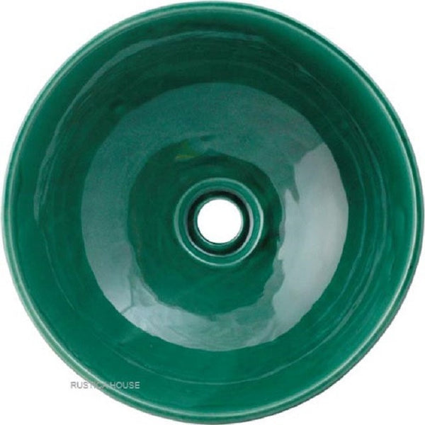 green round talavera bathroom sink