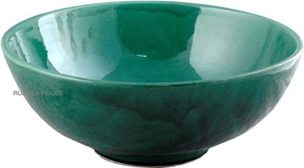round talavera vessel sink green