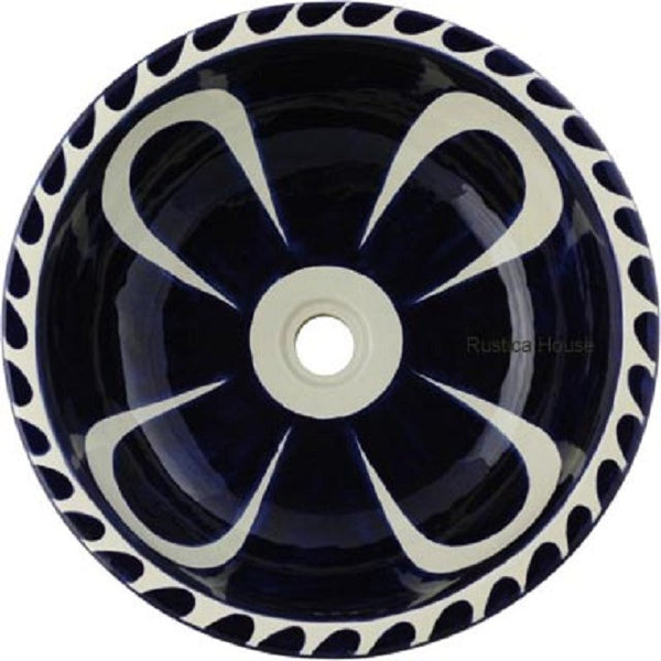 cobalt round talavera bathroom sink