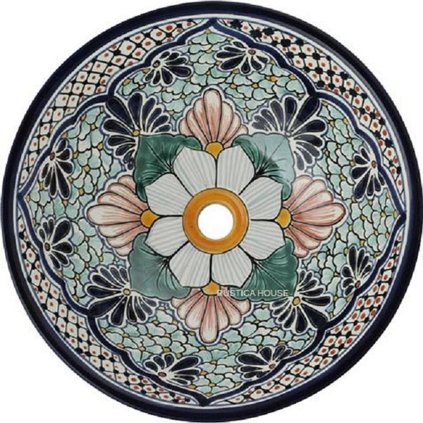 cobalt traditional round talavera bathroom sink