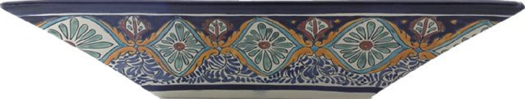 old European rectangular talavera vessel sink