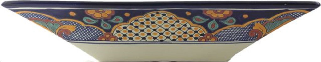 Spanish rectangular talavera vessel sink