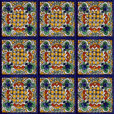 blue old European talavera tile