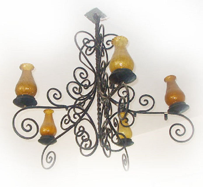 colonial iron chandelier