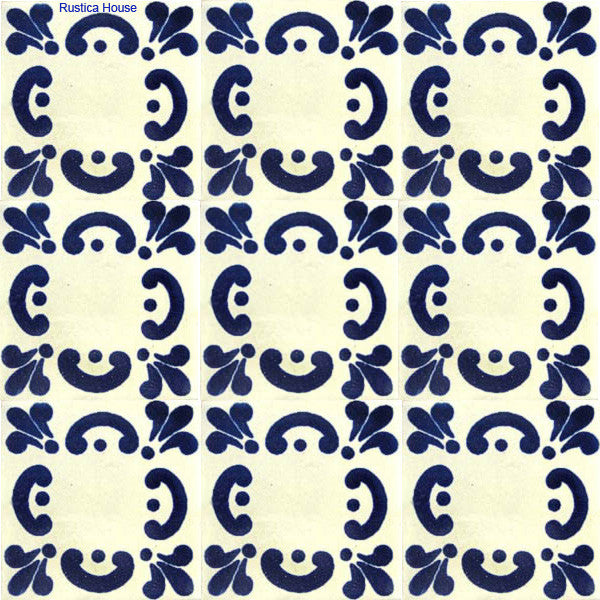rustic navy blue talavera tile