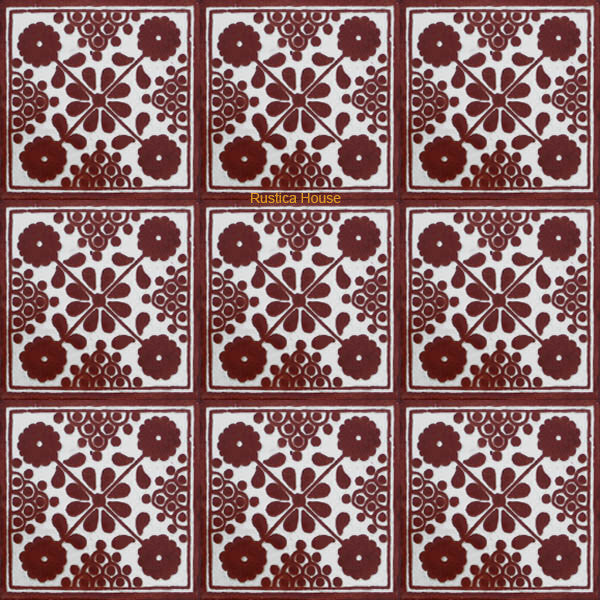 old European terracotta Talavera tile