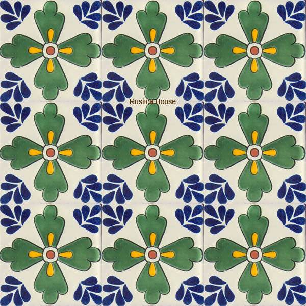 colonial green blue talavera tile