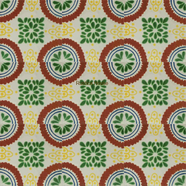 contemporary terracotta green talavera tile