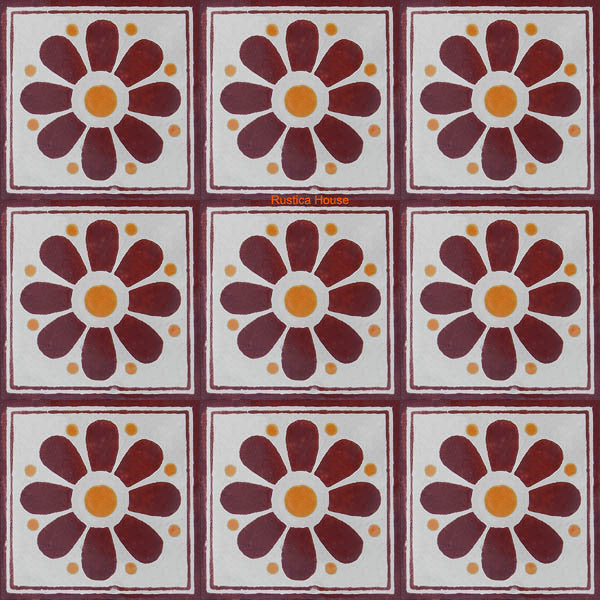 old European terracotta yellow talavera tile