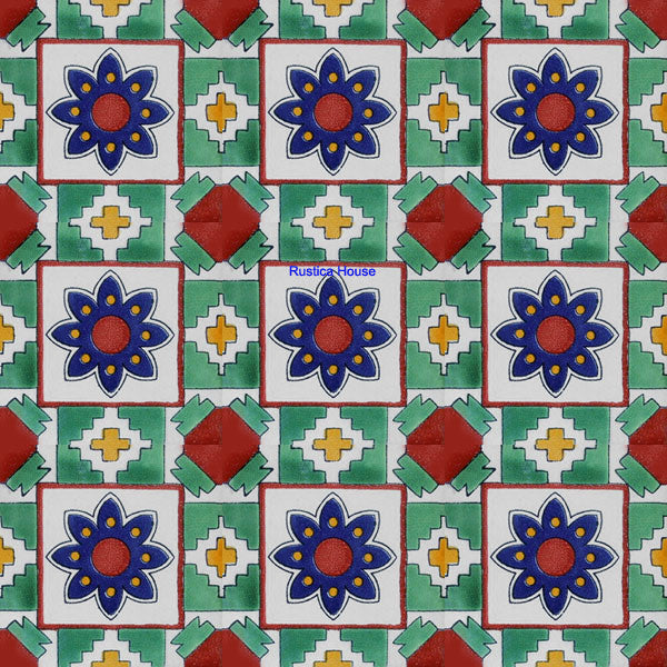 colonial green cobalt talavera tile