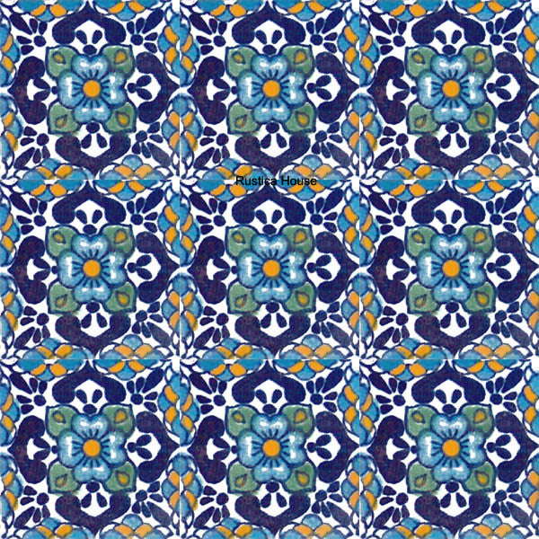 mexican blue talavera tile