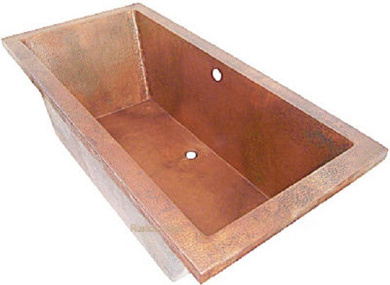 custom copper drop-in bathtub