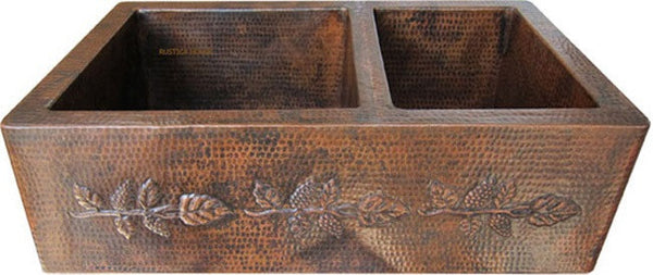 custom modern copper kitchen apron sink