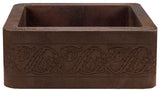 custom hammered traditional copper kitchen apron sink