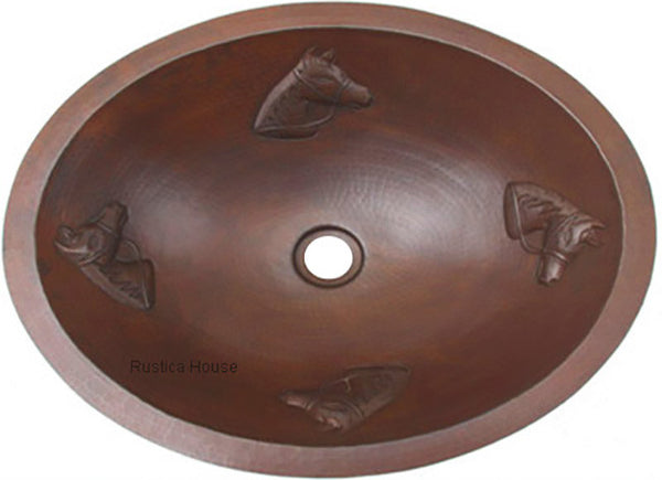 mexican oval copper bathroom sink